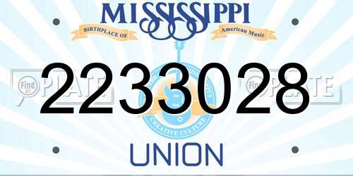 2233028 Mississippi License Plate