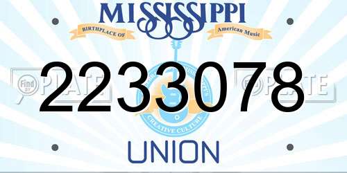2233078 Mississippi License Plate