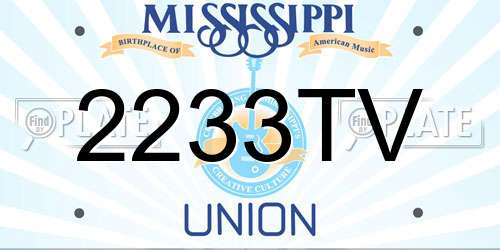 2233TV Mississippi License Plate