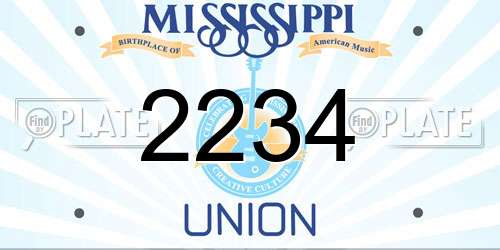 2234 Mississippi License Plate