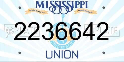 2236642 Mississippi License Plate