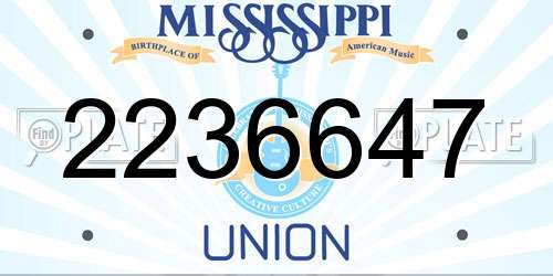 2236647 Mississippi License Plate