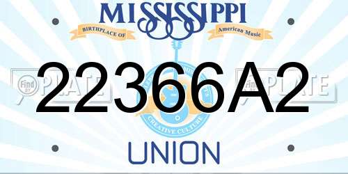 22366A2 Mississippi License Plate