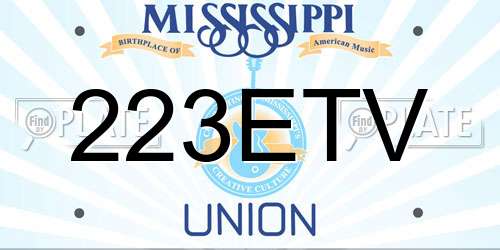 223ETV Mississippi License Plate