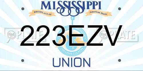 223EZV Mississippi License Plate