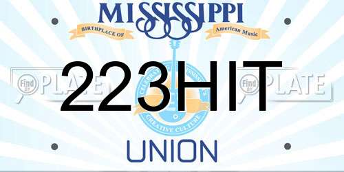 223HIT Mississippi License Plate