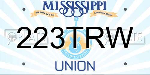 223TRW Mississippi License Plate