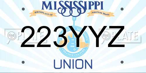 223YYZ Mississippi License Plate