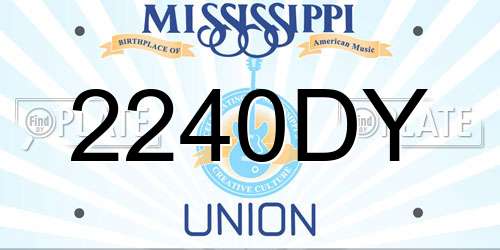 2240DY Mississippi License Plate