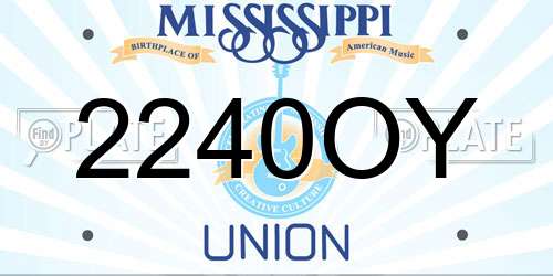 2240OY Mississippi License Plate