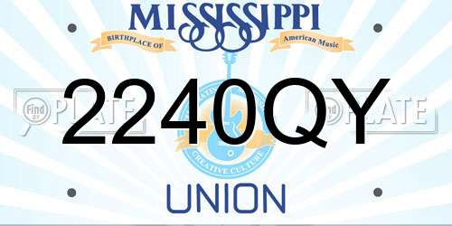 2240QY Mississippi License Plate