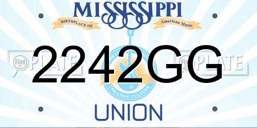 2242GG Mississippi License Plate