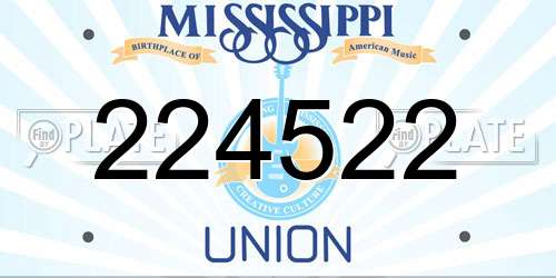 224522 Mississippi License Plate