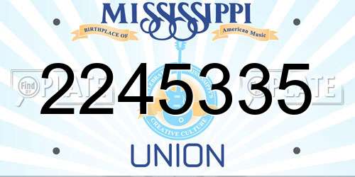 2245335 Mississippi License Plate