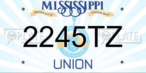 2245TZ Mississippi License Plate