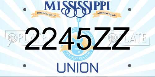 2245ZZ Mississippi License Plate