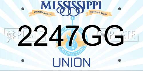 2247GG Mississippi License Plate