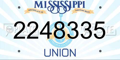 2248335 Mississippi License Plate
