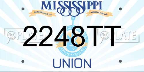 2248TT Mississippi License Plate