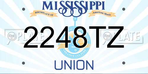 2248TZ Mississippi License Plate