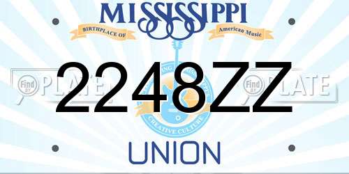 2248ZZ Mississippi License Plate