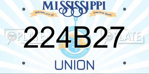 224B27 Mississippi License Plate