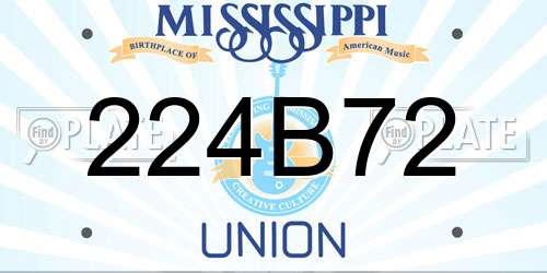 224B72 Mississippi License Plate