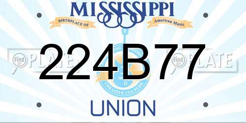 224B77 Mississippi License Plate