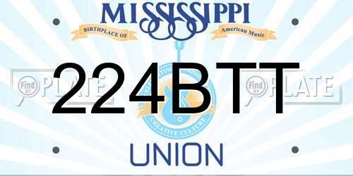 224BTT Mississippi License Plate