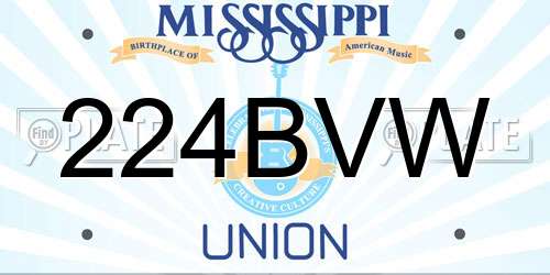 224BVW Mississippi License Plate
