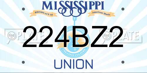 224BZ2 Mississippi License Plate