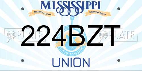 224BZT Mississippi License Plate