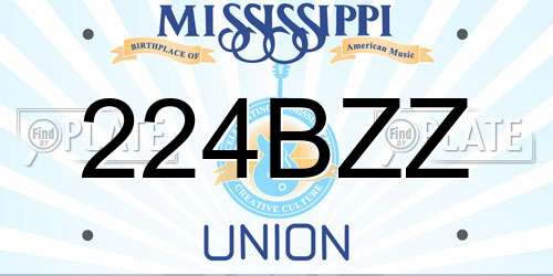 224BZZ Mississippi License Plate