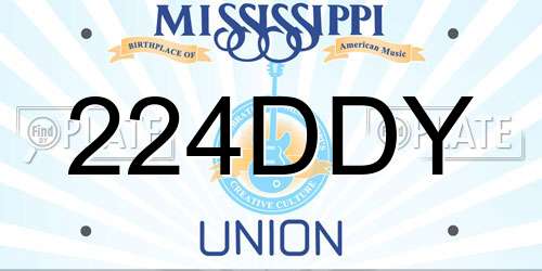 224DDY Mississippi License Plate
