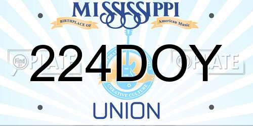 224DOY Mississippi License Plate