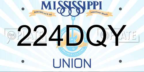 224DQY Mississippi License Plate