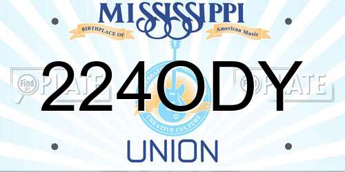 224ODY Mississippi License Plate