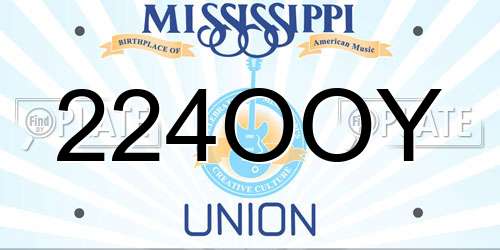224OOY Mississippi License Plate