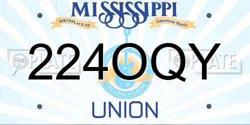224OQY Mississippi License Plate