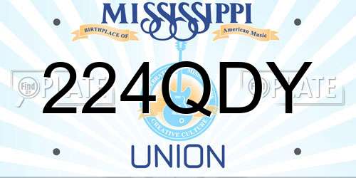 224QDY Mississippi License Plate