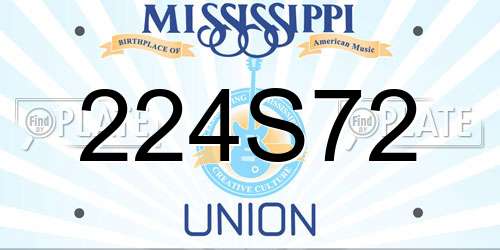 224S72 Mississippi License Plate