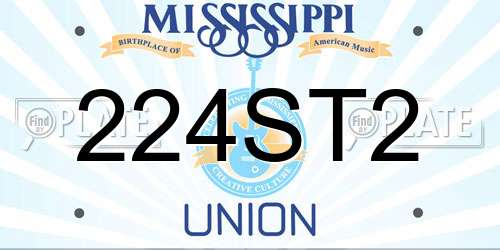 224ST2 Mississippi License Plate