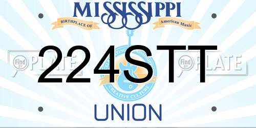 224STT Mississippi License Plate