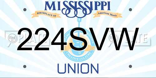 224SVW Mississippi License Plate