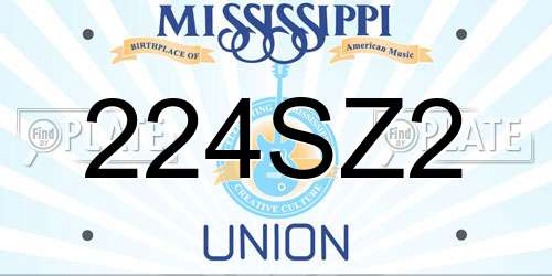 224SZ2 Mississippi License Plate