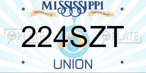224SZT Mississippi License Plate