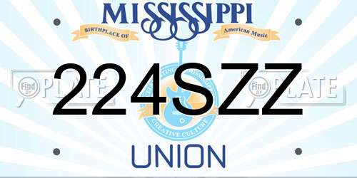 224SZZ Mississippi License Plate