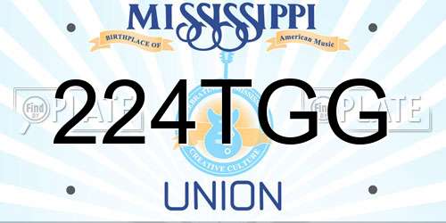 224TGG Mississippi License Plate