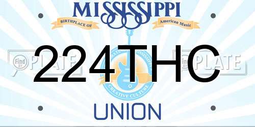 224THC Mississippi License Plate