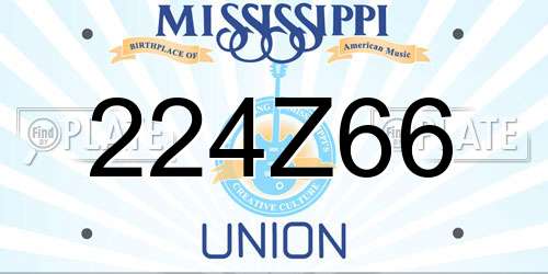 224Z66 Mississippi License Plate